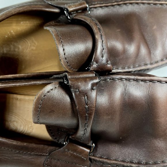 Tod’s Men’s Brown Leather Driving Loafers-US 8.5-EU 41-42 (Marked UK/Italian 7) - Picture 14 of 16